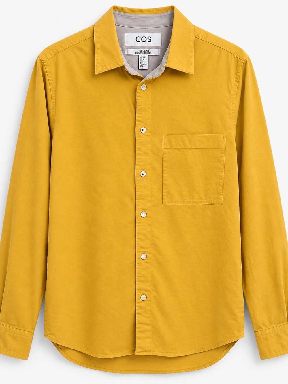 COS Mustard Yellow Long-Sleeve Button-Down Shirt